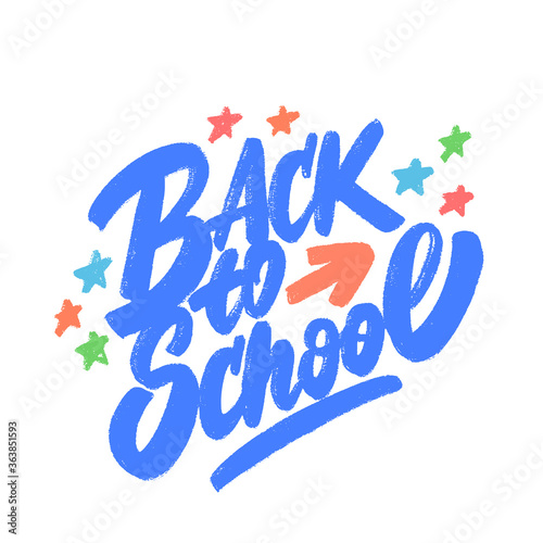 Back to school. Vector lettering sign.