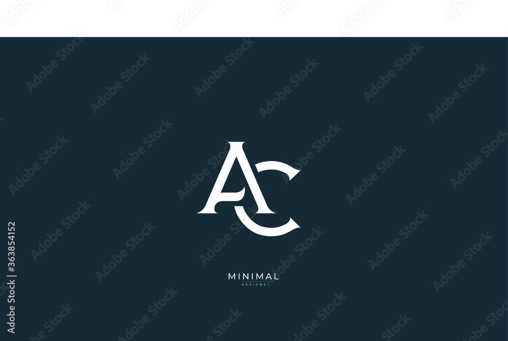 Alphabet letter icon logo AC or CA - obrazy, fototapety, plakaty 