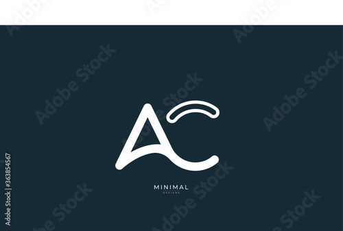 Alphabet letter icon logo AC or CA