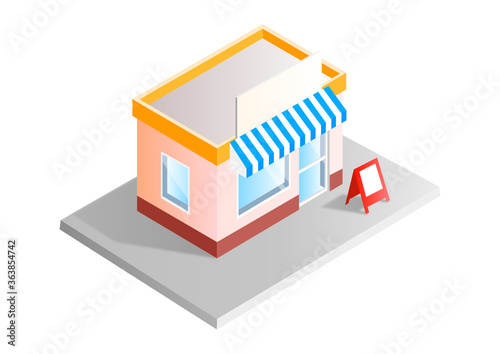 Kleiner Laden Kiosk isometrische Vektor-Illustration