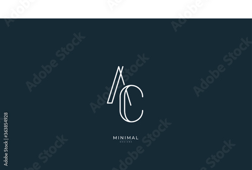 Alphabet letter icon logo AC or CA