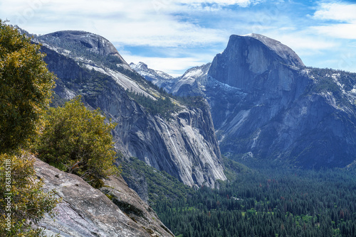 hiking the upper yosemite falls trail in yosemite national park in california, usa