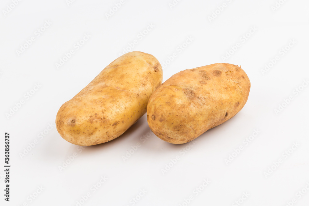 potato on white background close up potato on white background close up