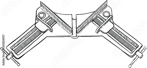Angle clamp for mounting components at right angles.