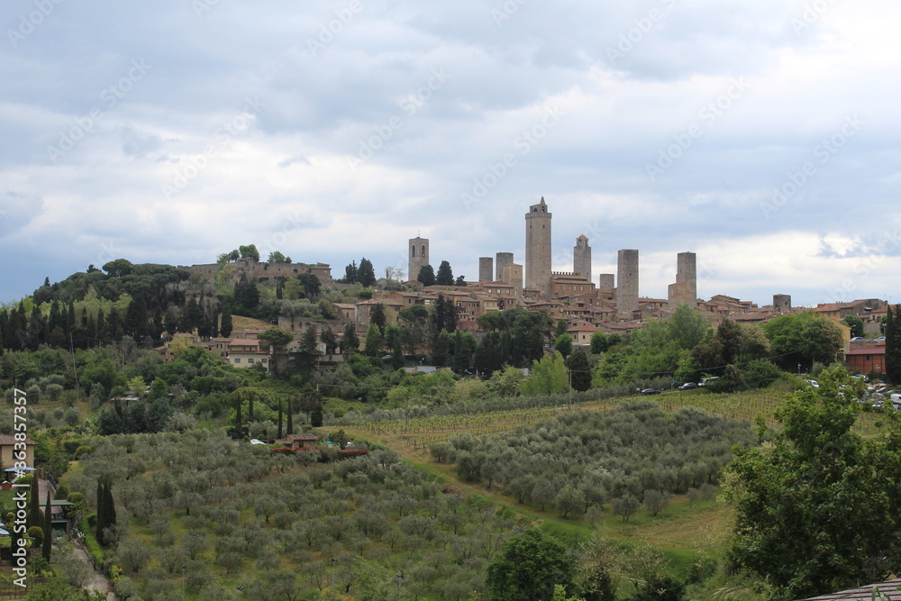 San Gimignano Torri di San Gimignano Toscana Panorama Paesaggio 