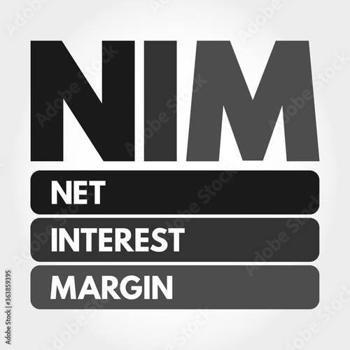 NIM - Net Interest Margin acronym, business concept background