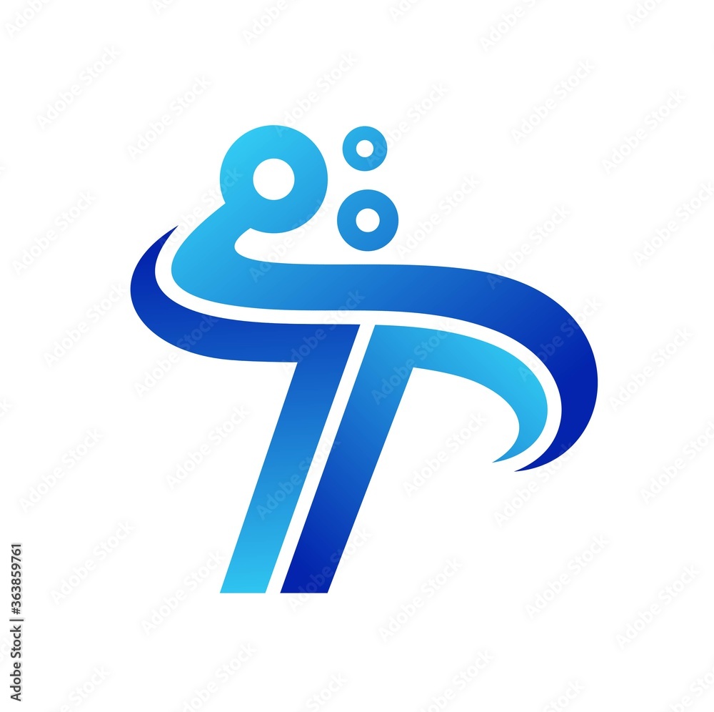 Letter T Techno logo design