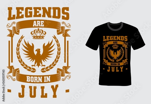 T-shirt design vector for those born in July