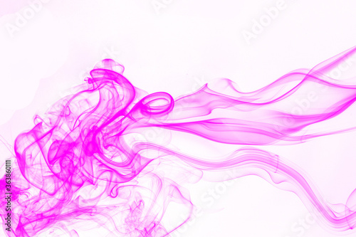 Pink smoke on white background, pink ink background, movement of pink smoke
