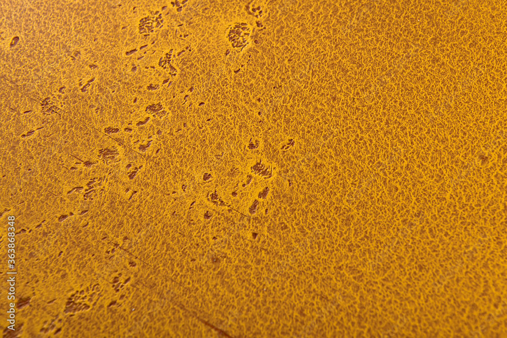 yellow orange background from building plaster applied to a wooden base, macro