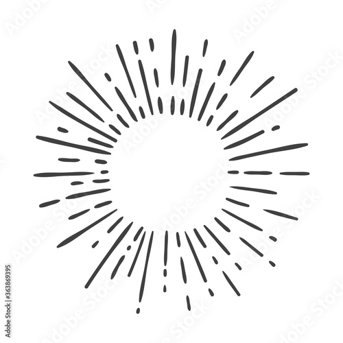 sun burst doodle isolated on white