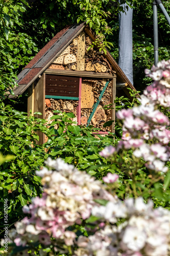 home made insect hotel in garden © Lunghammer