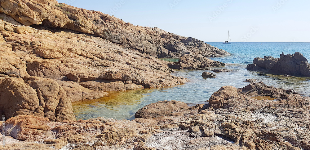 Stones in Piana beach, Corsica, France
