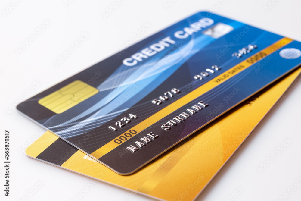 credit cards mockup on white background. credit cards mockup on white background.