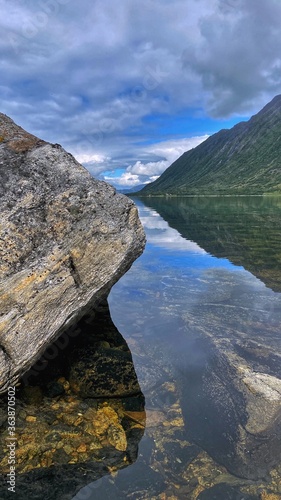 lake and mountains