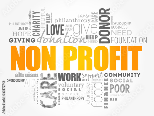 Non Profit word cloud, social concept background