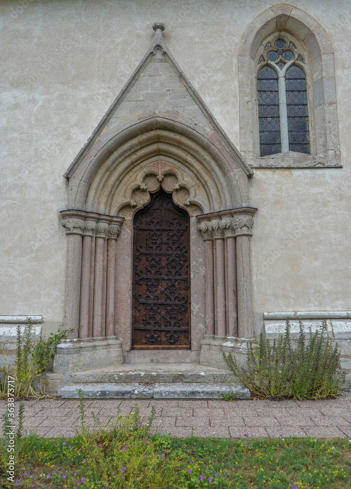 Old door in Frojel Church (Swedish: Frojels kyrka) is a medieval church in Frojel on the Swedish island of Gotland.