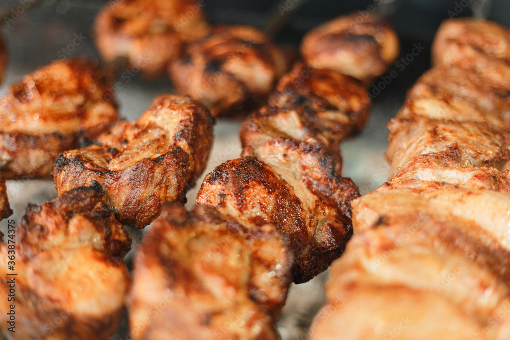 grilled meat on the grill