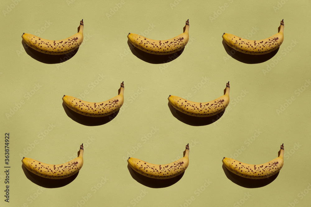 Banana pattern isolated on pastel background. Banana pattern isolated on pastel background.
