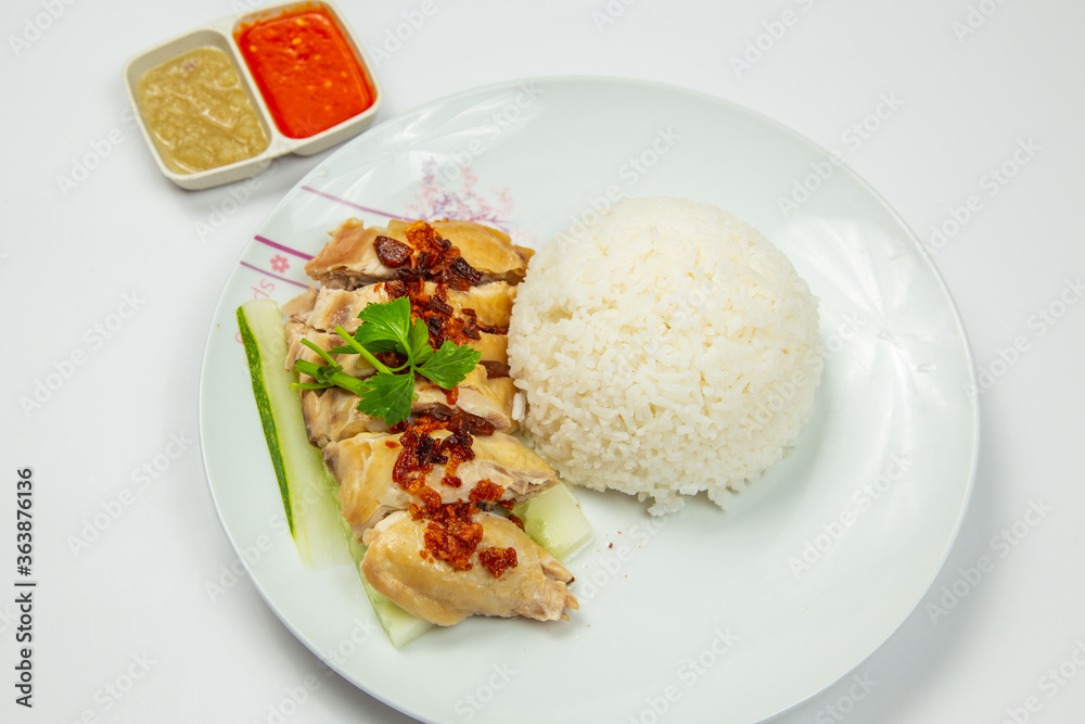 Delicious Steam Chicken with Rice (Hainan Chicken) Delicious Steam Chicken with Rice (Hainan Chicken)