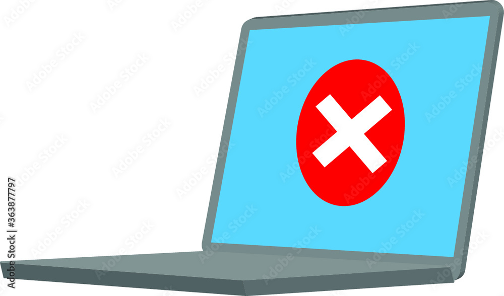 Obraz premium laptop with red cross sign 