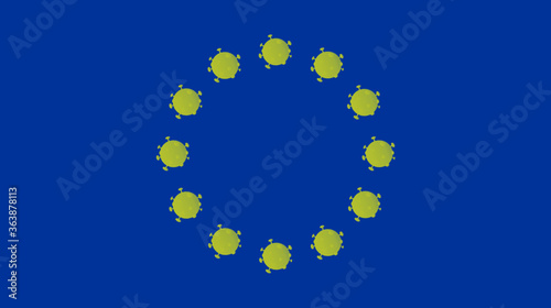 Coronavirus  flag of European Union