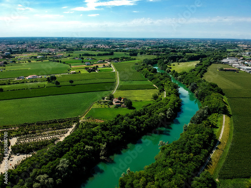 Padua, Italy: aerial view Brenta river