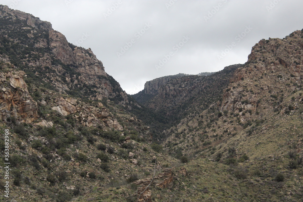 Mountain landscape with clouds