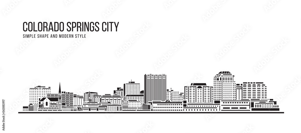 Cityscape Building Abstract Simple shape and modern style art Vector design - Colorado Springs city