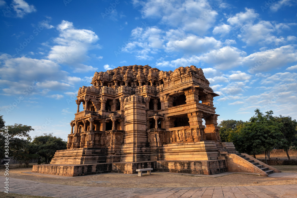 Sas Bahu ka Mandir (Sas Bahu Temple) located at inside Gwalior fort, Gwalior, Madhya Pradesh, India.