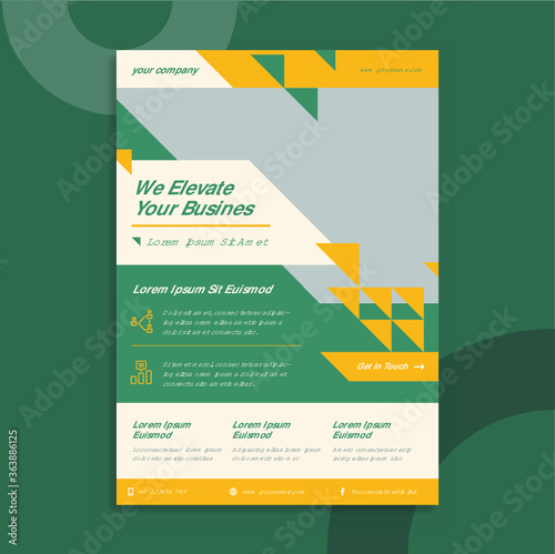 Editable flyer and poster layout for business, corporate, brochure design with minimalist and simple vector, fresh design with green color.