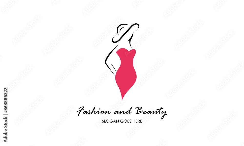 Fashion, female, dress and beauty logo vector Stock Vector | Adobe Stock