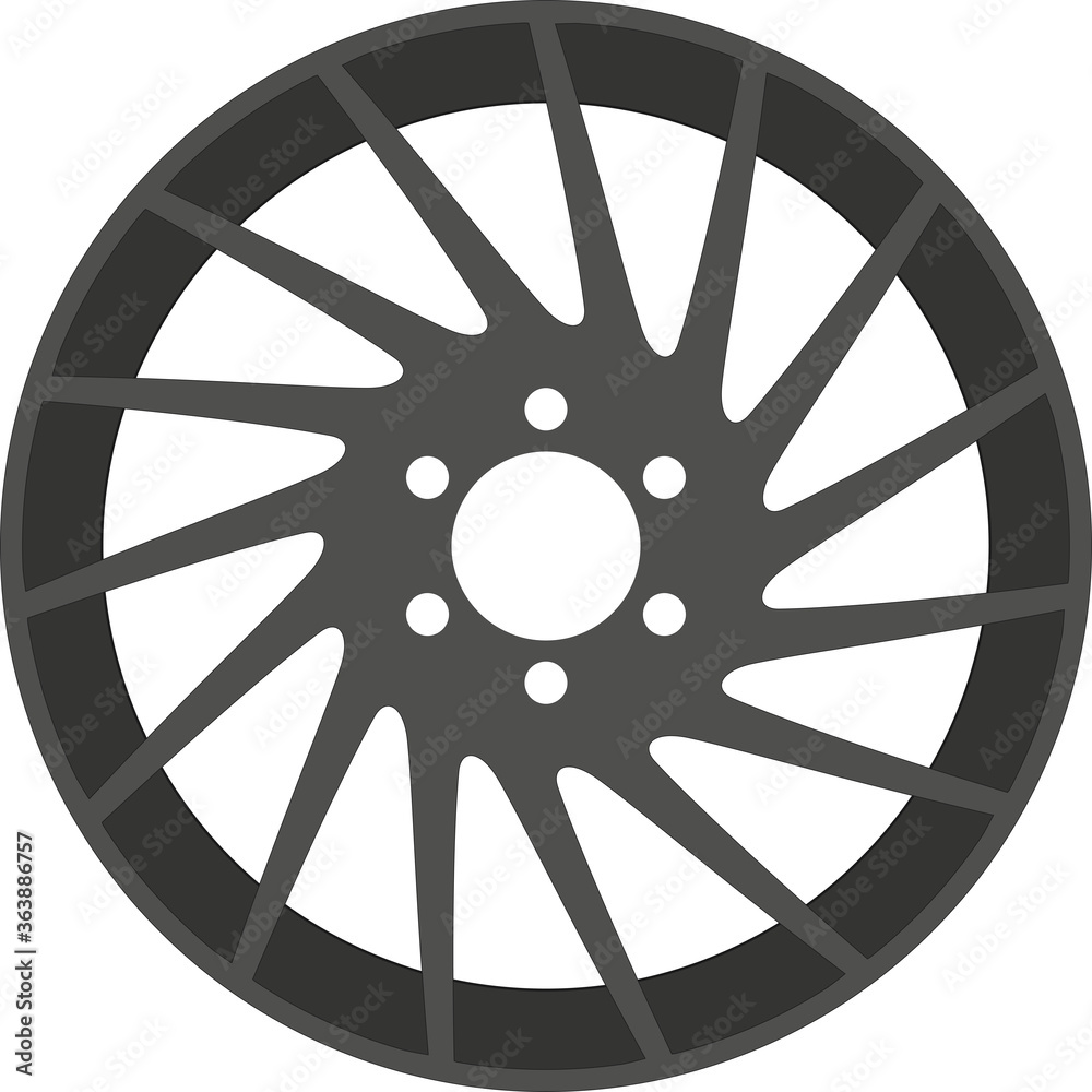 Car rim icon.