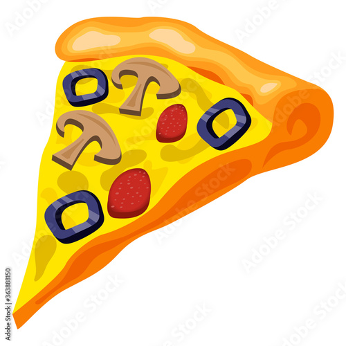 Piece of pizza AI illustration.