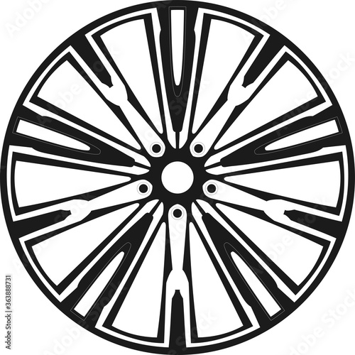 Car rim icon.