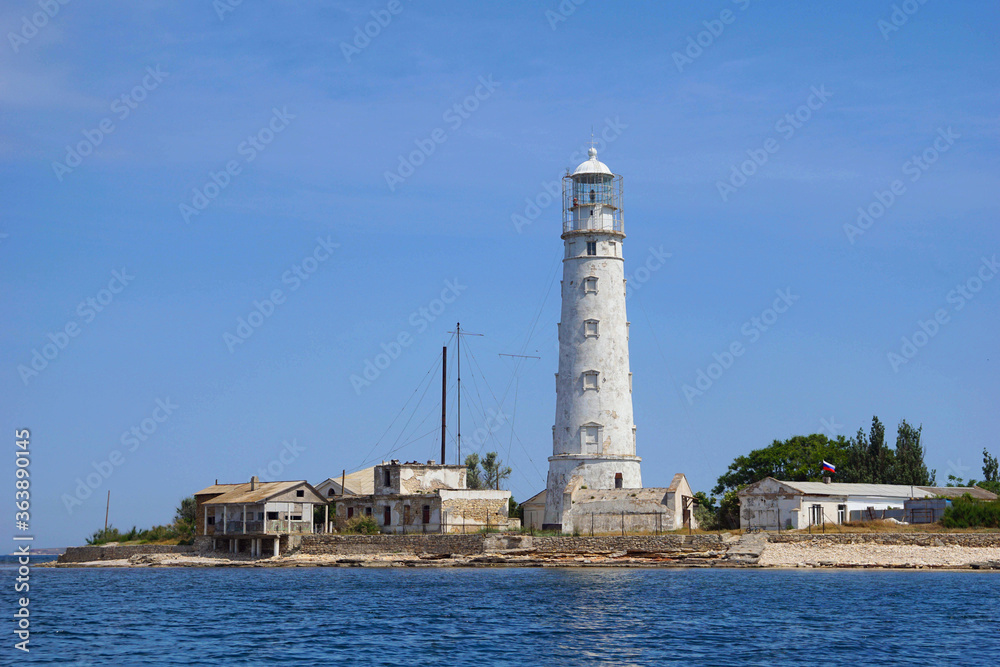 Republic of Crimea. Black Sea region. Cape Tarkhankut. Tarkhankut lighthouse
