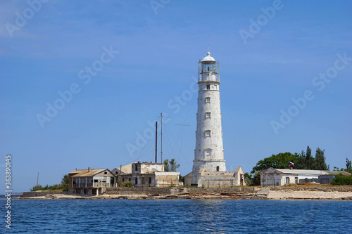 Republic of Crimea. Black Sea region. Cape Tarkhankut. Tarkhankut lighthouse