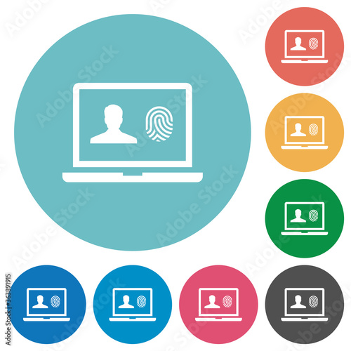 Criminal background check flat round icons