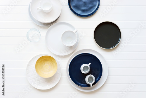 Food stylisme plates top voew