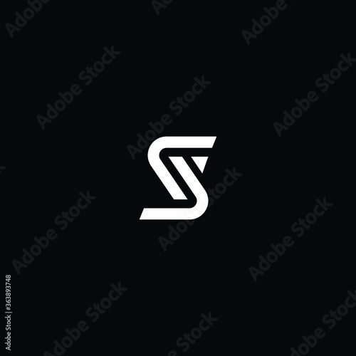 Minimal elegant monogram art logo. Outstanding professional trendy awesome artistic SY YS initial based Alphabet icon logo. Premium Business logo white color on black background 