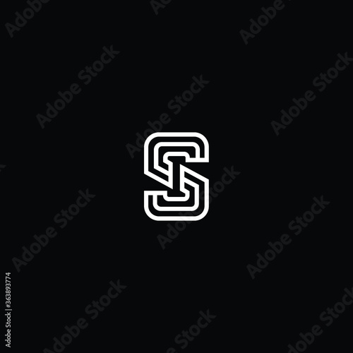 Minimal elegant monogram art logo. Outstanding professional trendy awesome artistic SI IS initial based Alphabet icon logo. Premium Business logo white color on black background 