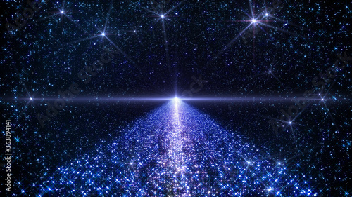 Fototapeta Naklejka Na Ścianę i Meble -  Space Stars Galaxy milkyway road future illumination 3D illustration background