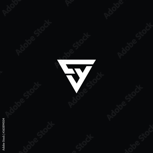 Free Download Minimal elegant monogram art logo. Outstanding professional trendy awesome artistic FY YF initial based Alphabet icon logo. Premium Business logo white color on black background  - GFXLoad