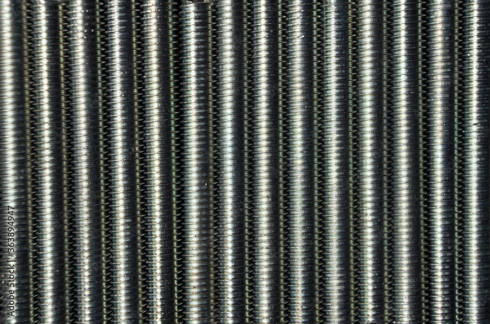 Thread texture of metal studs, bolts. Thread texture of metal studs, bolts.