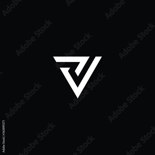 Minimal elegant monogram art logo. Outstanding professional trendy awesome artistic PV VP initial based Alphabet icon logo. Premium Business logo white color on black background 