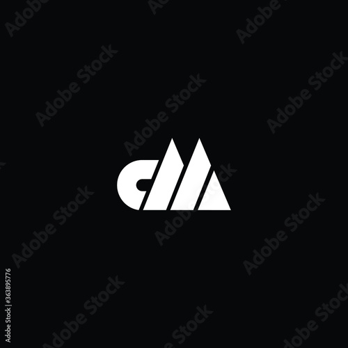 Minimal elegant monogram art logo. Outstanding professional trendy awesome artistic CM MC initial based Alphabet icon logo. Premium Business logo white color on black background 