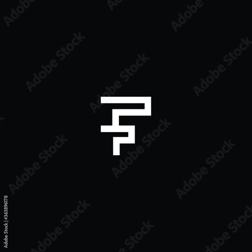 Minimal elegant monogram art logo. Outstanding professional trendy awesome artistic F FF initial based Alphabet icon logo. Premium Business logo white color on black background 
