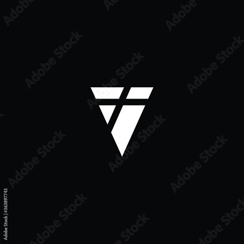 Minimal elegant monogram art logo. Outstanding professional trendy awesome artistic VI IV initial based Alphabet icon logo. Premium Business logo white color on black background 