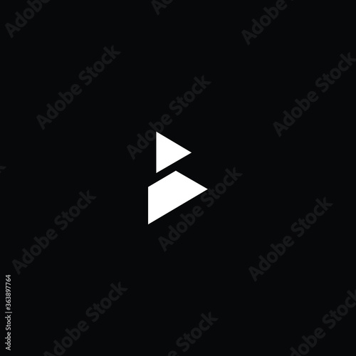 Minimal elegant monogram art logo. Outstanding professional trendy awesome artistic B BB initial based Alphabet icon logo. Premium Business logo white color on black background 