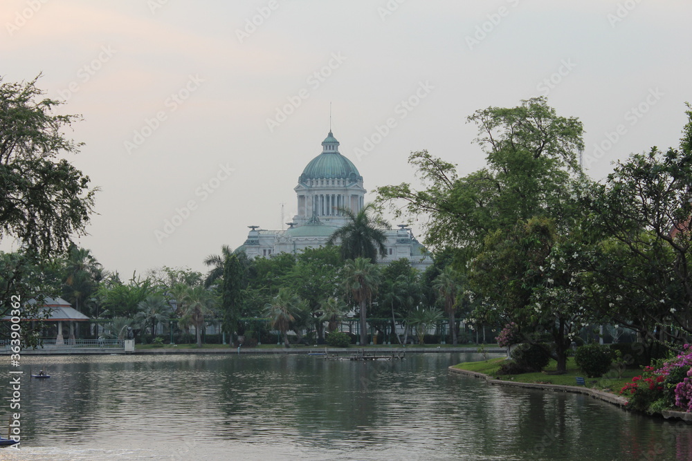 Ananta Samakhom Throne Hall View from Dusit Zoo ,was created ordered by King Rama V in 1907 and finished in the reign of King Rama VI